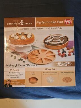 Copper Chef Copper Cake Pan 3-Piece Set - Copper Non-Stick